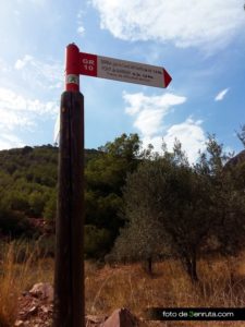 Indicador al inicio de la ruta de la Canal del Garbí